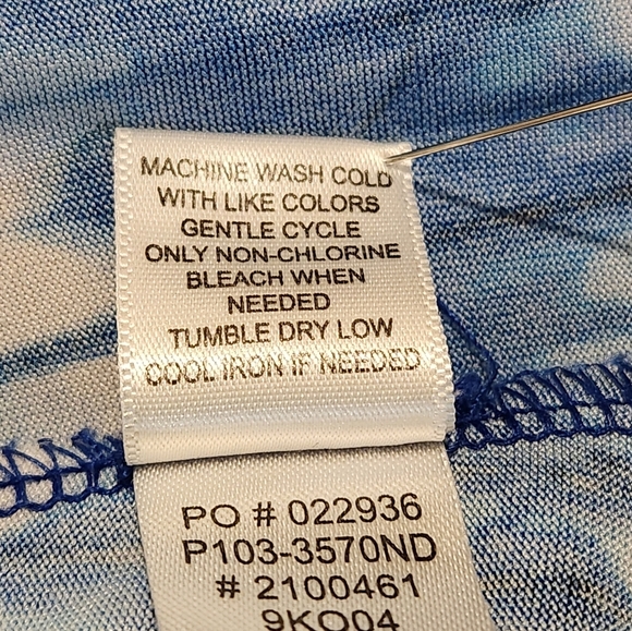 New Directions Blue and White Maxi Skirt PL - Picture 5 of 6